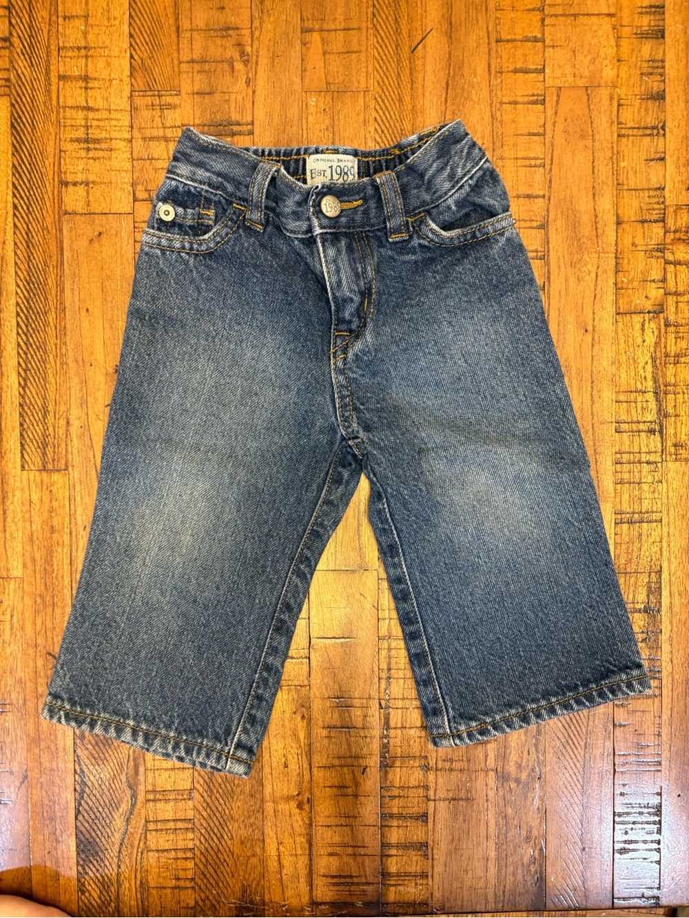 2/$15 The Children's Place Kids Blue Bootcut Denim Jeans Size 12 Months